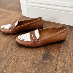 Etienne Aigner Brown and Cream Loafers